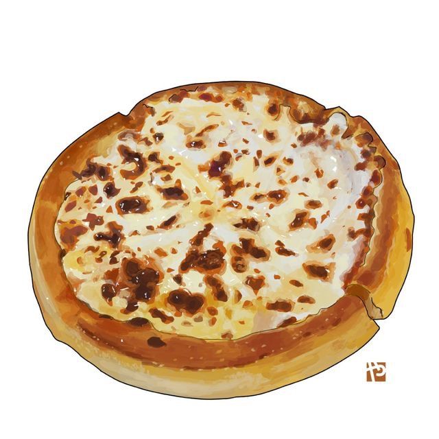 uma pizza de queijo.